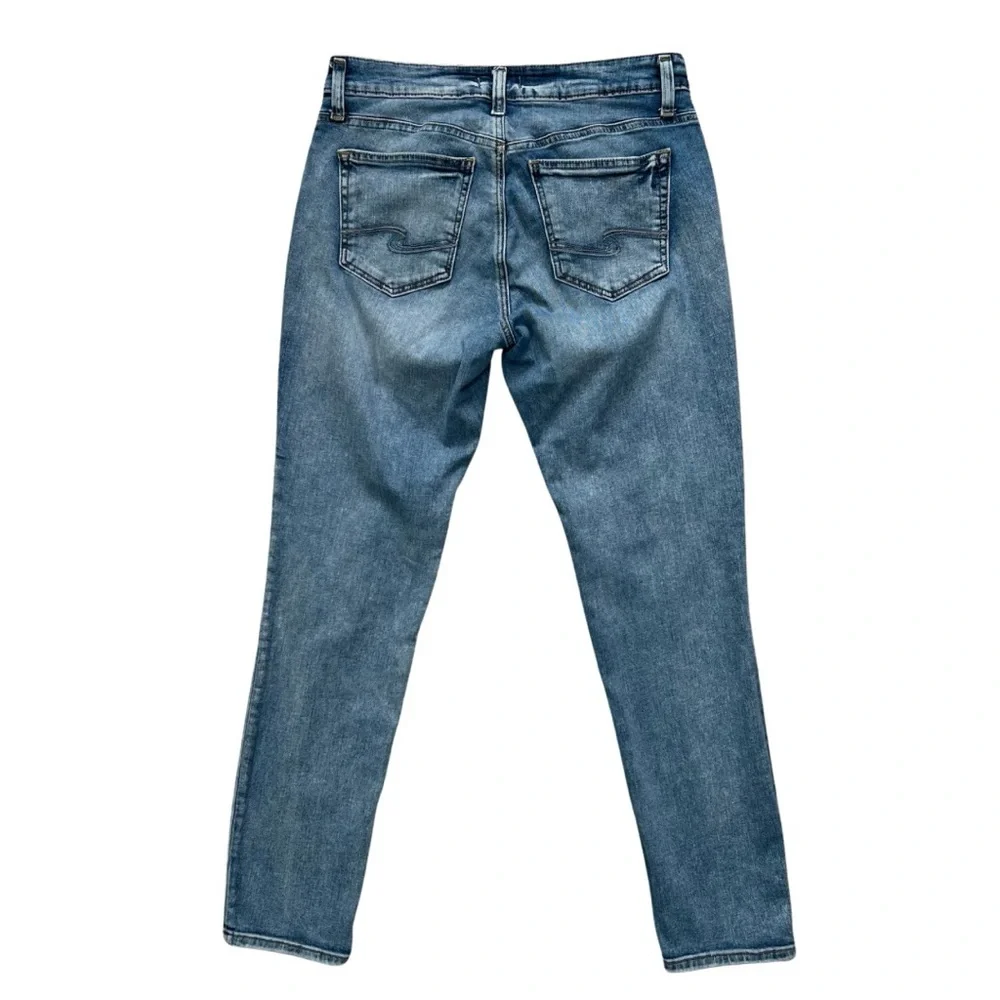 Silver Jeans Boyfriend Women Size 30 Blue Denim Stretch Distressed